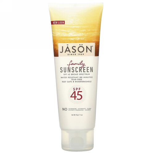 Jason Natural, ファミリーナチュラルサンスクリーン, SPF 45, 4 oz (113 g)