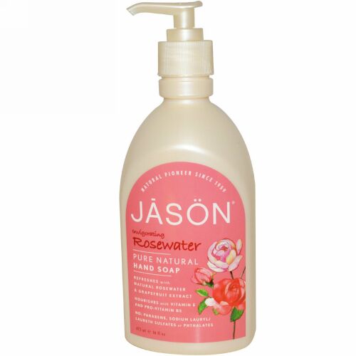Jason Natural, ハンドソープ, さわやかなローズウォーター, 16 fl oz (473 ml) (Discontinued Item)