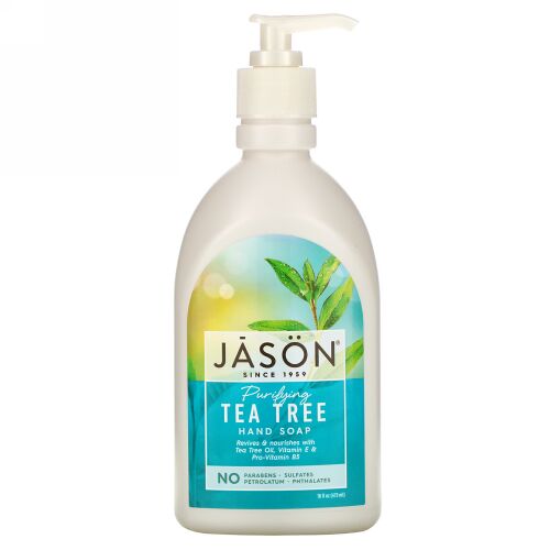 Jason Natural, ハンドソープ、浄化用ティーツリーオイル入り、16液量オンス (473 ml)