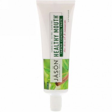 Jason Natural, Healthy Mouth（ヘルシーマウス）、歯石コントロールペースト、ティーツリーオイル＆シナモン、119g（4.2oz）