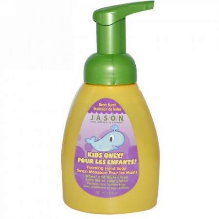 Jason Natural, Kids Only! Foaming Hand Soap, Berry Burst, 8 fl oz (237 ml) (Discontinued Item)