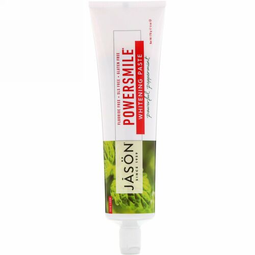 Jason Natural, PowerSmile（パワースマイル）ホワイトニングペースト、パワフルペパーミント、170g（6oz）