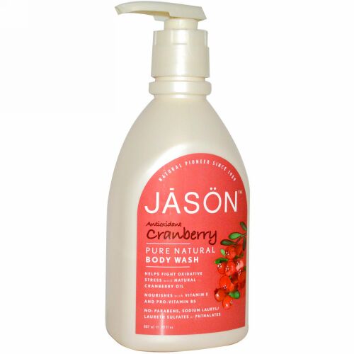 Jason Natural, ピュアナチュラル・ボディソープ、抗酸化クランベリー30 fl oz (887 ml) (Discontinued Item)