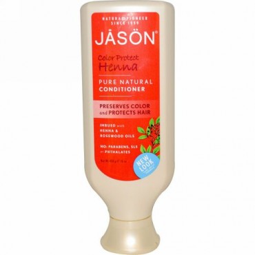 Jason Natural, ピュア ナチュラルコンディショナー、 色保護ヘナ、 16 oz (454 g) (Discontinued Item)