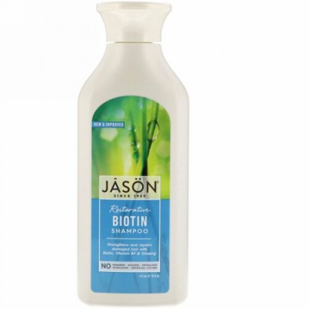 Jason Natural, ピュアナチュラルシャンプー, 元気を回復させるビオチン, 16液量オンス (473 ml)