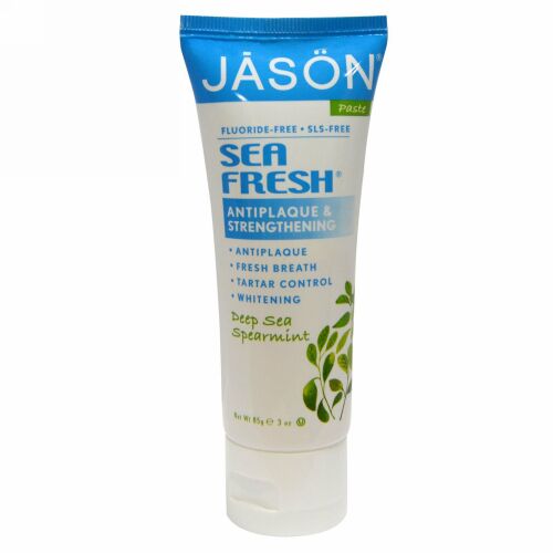 Jason Natural, 海の新鮮さ（Sea Fresh）, 抗歯垢＆強化ペースト, 深海スペアミント, 3オンス (85 g)