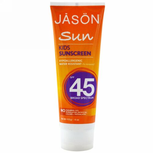 Jason Natural, サン、子供用日焼け止め、SPF 45、4 oz (113 g)