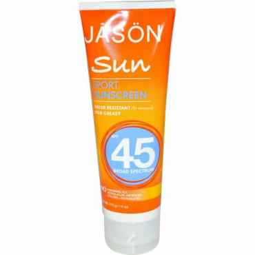 Jason Natural, サン、 スポーツサンスクリーン、 SPF45、 4オンス (113 g) (Discontinued Item)