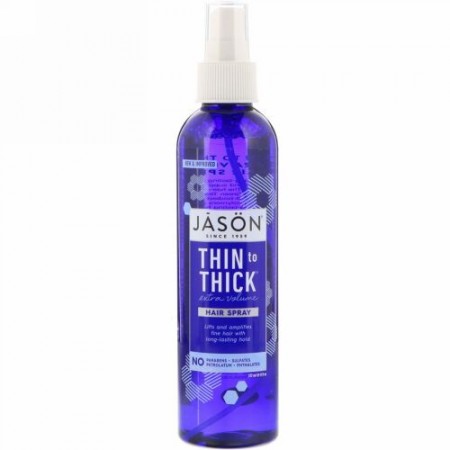 Jason Natural, 薄い髪から濃い髪へ, エクストラボリューム ヘアスプレー, 8液量オンス (237 ml)