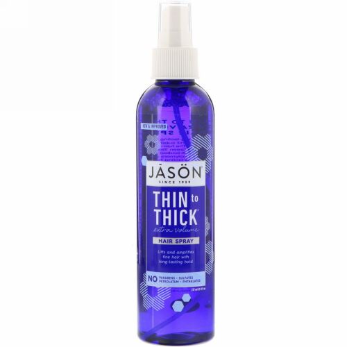 Jason Natural, 薄い髪から濃い髪へ, エクストラボリューム ヘアスプレー, 8液量オンス (237 ml)