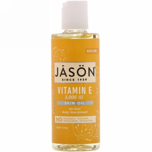 Jason Natural, ビタミンEスキンオイル、5,000 IU、4液量オンス (118 ml)