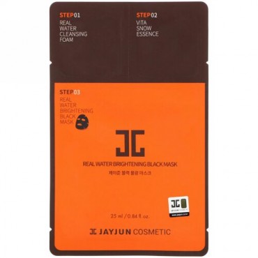 Jayjun Cosmetic, リアルウォーターブライトニングブラックマスク、1枚0.84 fl oz (25 ml) (Discontinued Item)
