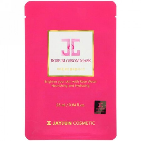 Jayjun Cosmetic, Rose Blossom Mask, 1 Sheet, 0.84 fl oz (25 ml) (Discontinued Item)