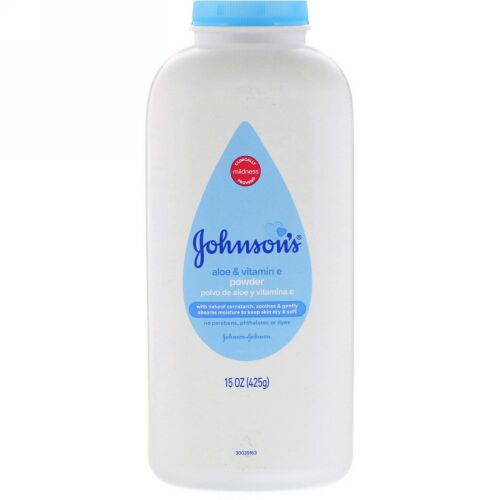 Johnson & Johnson, Baby Powder, Aloe & Vitamin E, 15 oz (425 g) (Discontinued Item)
