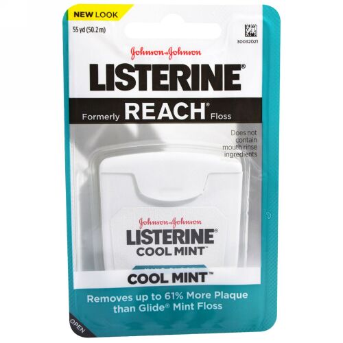 Johnson & Johnson, リステリン、クールミントフロス、55 yd (50.2 m) (Discontinued Item)