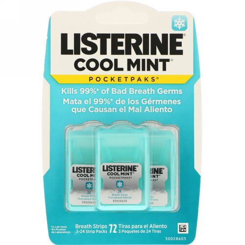 Johnson & Johnson, Listerine、ポケットパックス、クールミント、3パック、各24枚  (Discontinued Item)