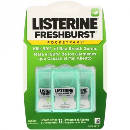 Johnson & Johnson, Listerine、ポケットパックス、フレッシュバースト、3パック、各24枚 (Discontinued Item)