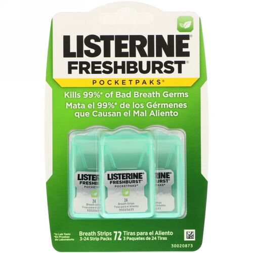 Johnson & Johnson, Listerine、ポケットパックス、フレッシュバースト、3パック、各24枚 (Discontinued Item)