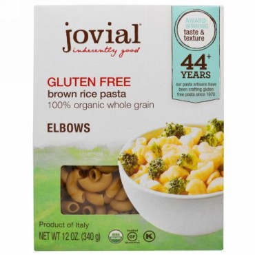 Jovial, オーガニック玄米パスタ、エルボウズ、グルテンフリー、12 オンス（340 g）