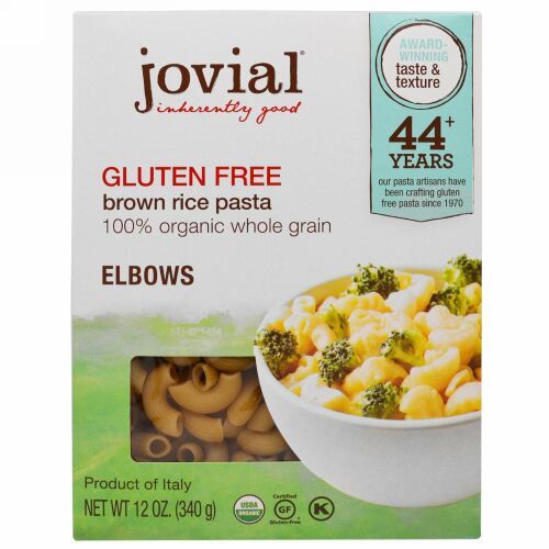 Jovial, オーガニック玄米パスタ、エルボウズ、グルテンフリー、12 オンス（340 g）