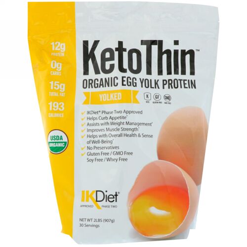 Julian Bakery, Keto Thin、オーガニック卵黄プロテイン、卵黄入、2 lbs (907 g) (Discontinued Item)