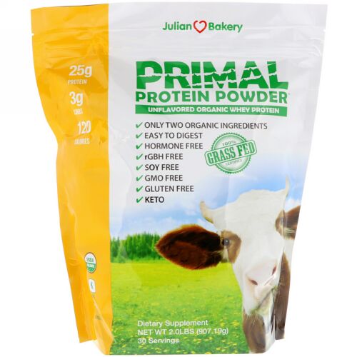 Julian Bakery, オーガニック、基本的プロテインパウダー、無味、2ポンド (907.19 g) (Discontinued Item)