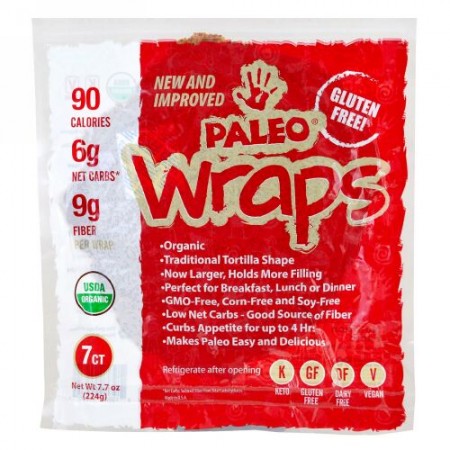 Julian Bakery, Organic Paleo Wraps、 7本、 7.7 oz (224 g)