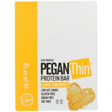 Julian Bakery, PEGAN Thin Protein Bar, Sweet Sunflower, 12 Bars, 12 Bars, 2.29 oz (65 g) Each (Discontinued Item)