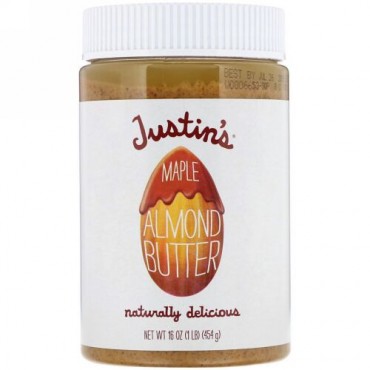 Justin's Nut Butter, メープル アーモンド バター、16オンス(454 g) (Discontinued Item)
