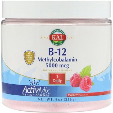 KAL, B-12 Methylcobalamin, Raspberry, 5,000 mcg, 9 oz (256 g) (Discontinued Item)