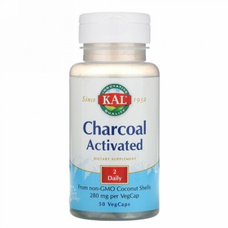 KAL, 活性炭、280 mg、ベジカプセル50個
