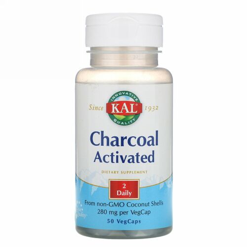 KAL, 活性炭、280 mg、ベジカプセル50個