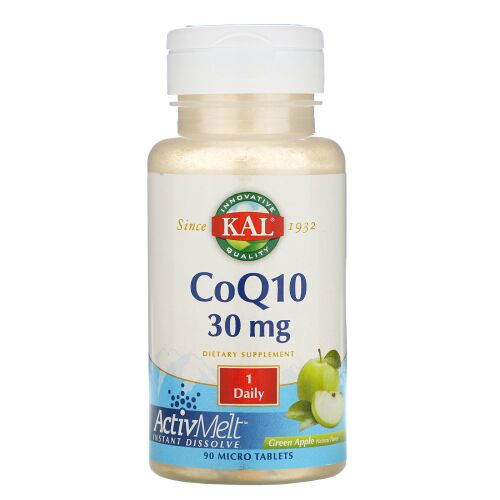 KAL, CoQ10, Green Apple, 30 mg, 90 Micro Tablets (Discontinued Item)