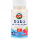 KAL, D-3 K-2, Red Raspberry, 1000 IU / 45 mcg MK-7, 60 Micro Tablets (Discontinued Item)