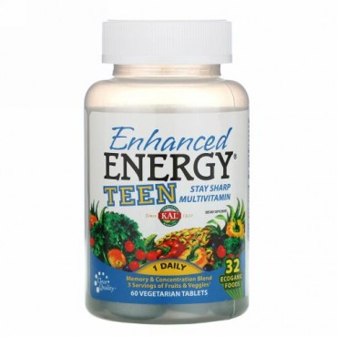 KAL, Enhanced Energy, Teen, Memory & Concentration Blend, 60 Vegetarian Tablets