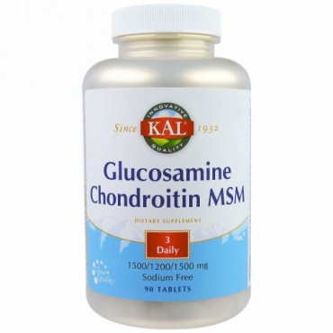 KAL, グルコサミン＆コンドロイチンMSM, ナトリウムフリー, 90錠 (Discontinued Item)