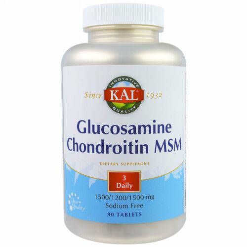 KAL, グルコサミン＆コンドロイチンMSM, ナトリウムフリー, 90錠 (Discontinued Item)