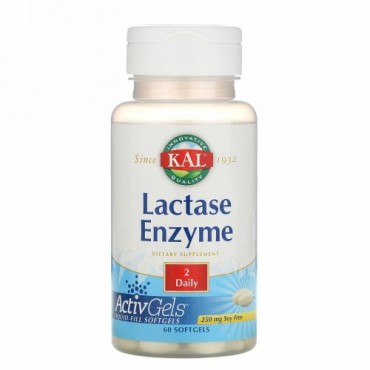KAL, ラクターゼエンザイム, 250 mg, 60錠 (ソフトジェル)