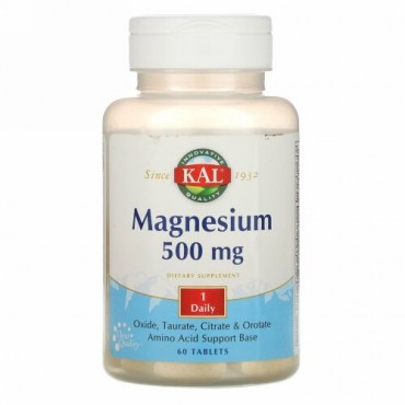 KAL, マグネシウム, 500 mg, 60錠