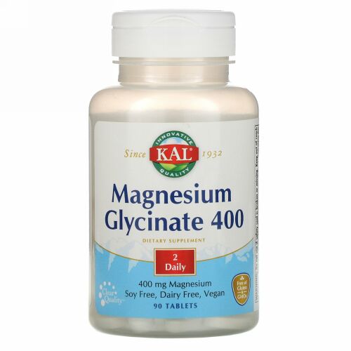 KAL, マグネシウムグリシネート400, 400 mg, 90錠