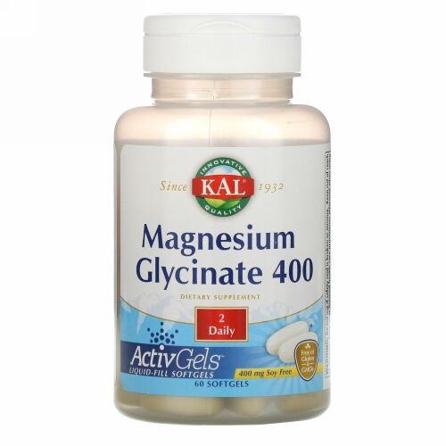KAL, マグネシウムグリシネート400, ソイフリー, 400 mg, 60錠 (ソフトジェル)