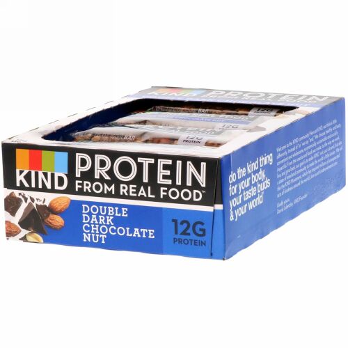 KIND Bars, プロテインバー、ダブルダークチョコレートナッツ、 12本、各1.76 oz (50 g)