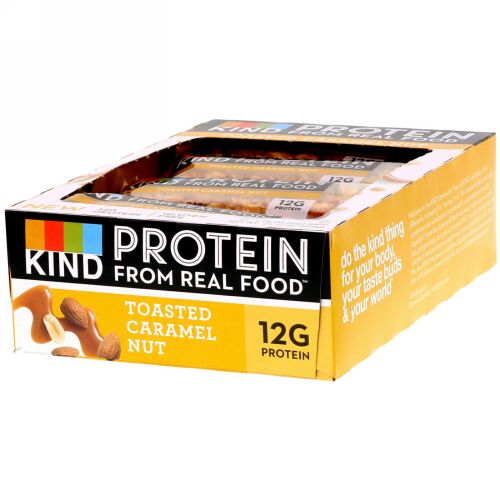 KIND Bars, プロテインバー、トーストキャラメルナッツ、12本、各1.76 oz (50 g)