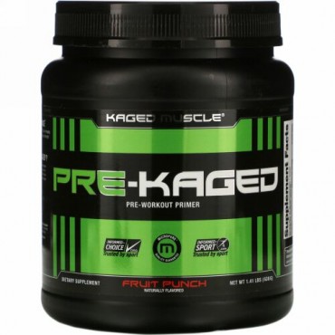 Kaged Muscle, PRE-KAGED, Pre-Workout Primer, Fruit Punch, 1.41 lbs (638 g)