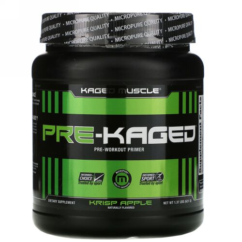 Kaged Muscle, プレケージド, プレワークアウトプレミア, サクサクとした食感のリンゴ, 1.37 lbs (621 g)