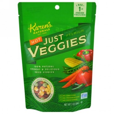 Karen's Naturals, ホット・ジャスト・ヴェジー, 4 オンス (112 g) (Discontinued Item)
