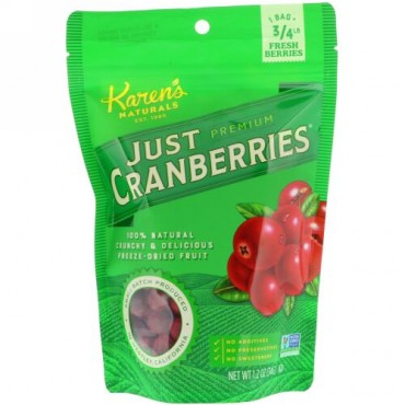 Karen's Naturals, Premium, Just Cranberries, 1.2 oz (34 g) (Discontinued Item)