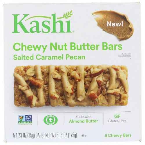 Kashi, しっとりナッツバターバー、ソルトキャラメルピーカン、5本、各1.23 oz (35 g) (Discontinued Item)