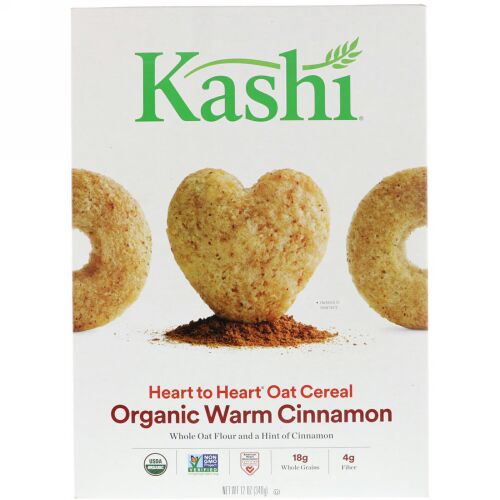 Kashi, ハートトゥハート（Heart to Heart）, オート麦シリアル, ウォームシナモン, 12オンス（340 g） (Discontinued Item)