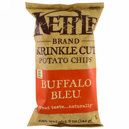 Kettle Foods, ポテトチップス、バッファローブルー、5 oz (142 g)
